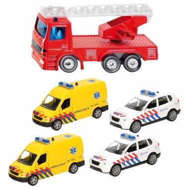 112 diensten wagens uitgebreide speelgoed set 5-delig die-cast