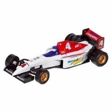 Modelauto formule 1 wagen wit 10 cm