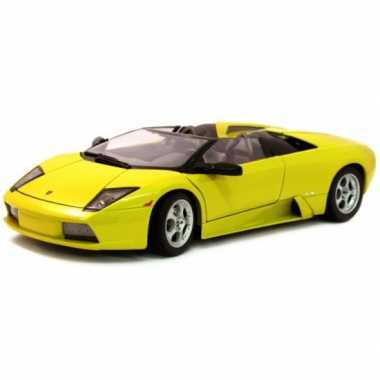 Modelauto lamborghini murcielago roadster goudgeel 1:18