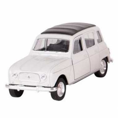 Modelauto renault 4 wit 11 cm