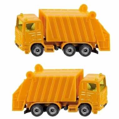 Set van 2x stuks siku vuilniswagens speelgoed modelauto 10 cm