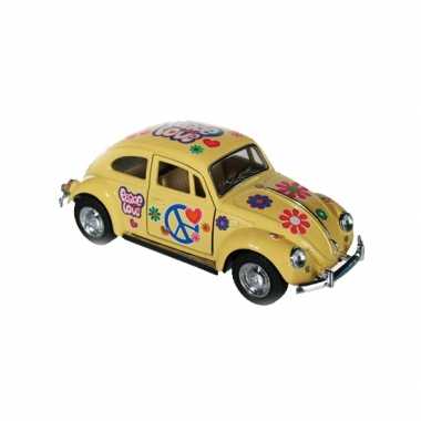 Vw kever modelauto geel