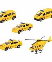 Ambulance wagens uitgebreide speelgoed set 5 delig die cast
