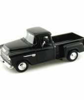 Modelauto chevrolet stepside 5100 1955 zwart schaal 1 24 22 x 8 x 6 cm