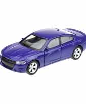 Modelauto dodge charger 2016 blauw 1 34