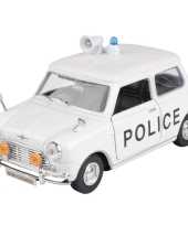 Modelauto mini cooper politie auto wit schaal 1 18 17 x 8 x 8 cm
