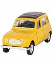 Modelauto renault 4 geel 11 cm